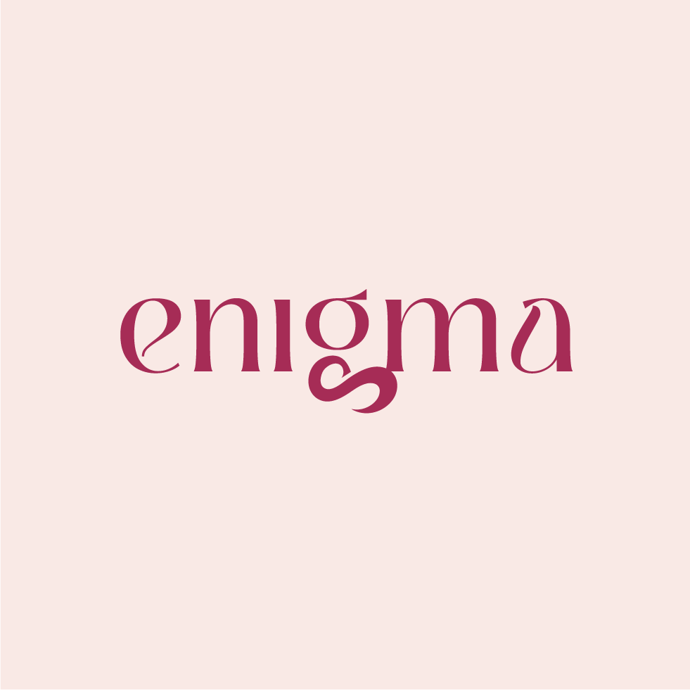 Enigma — logotipo en borgoña