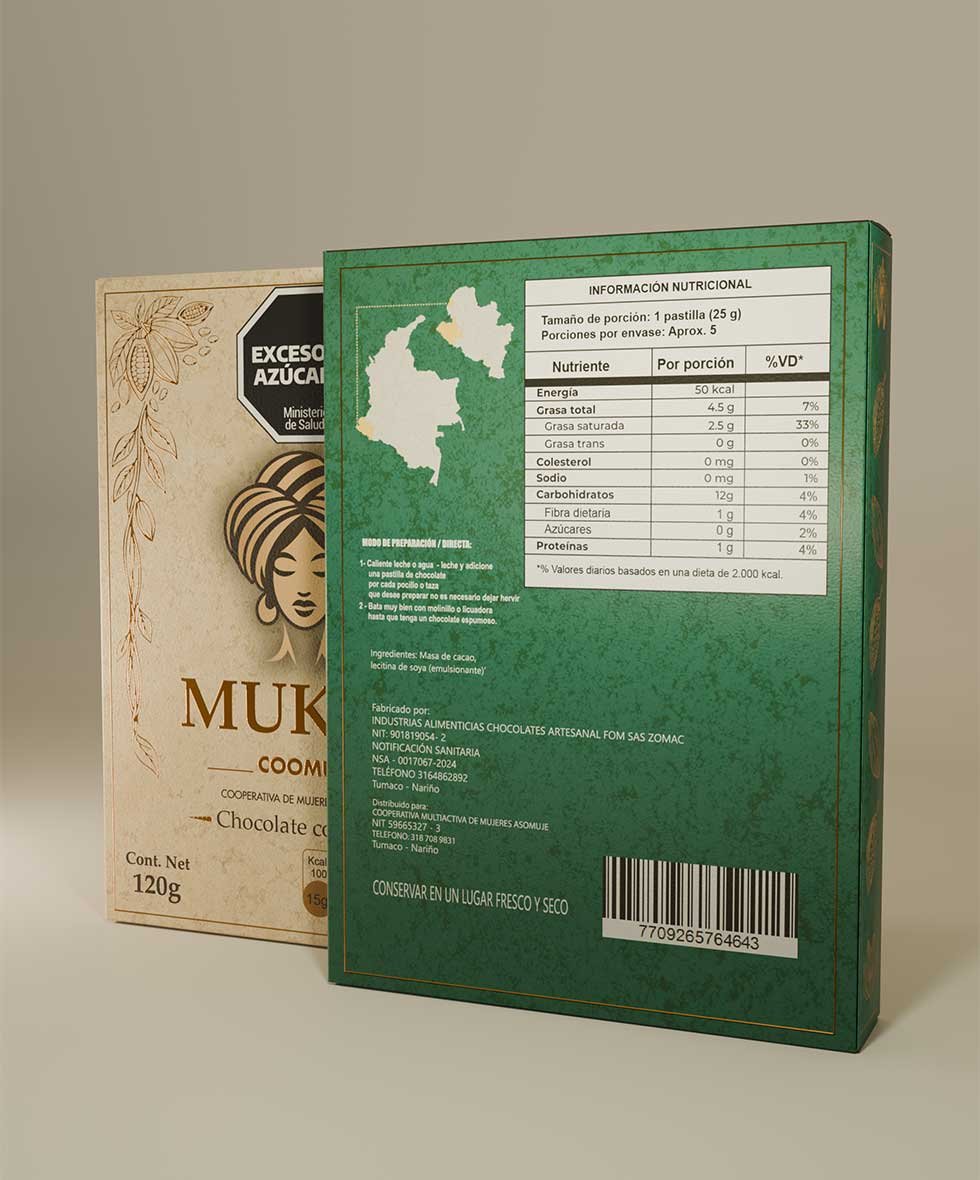 MUKÁO — reverso con tabla nutricional